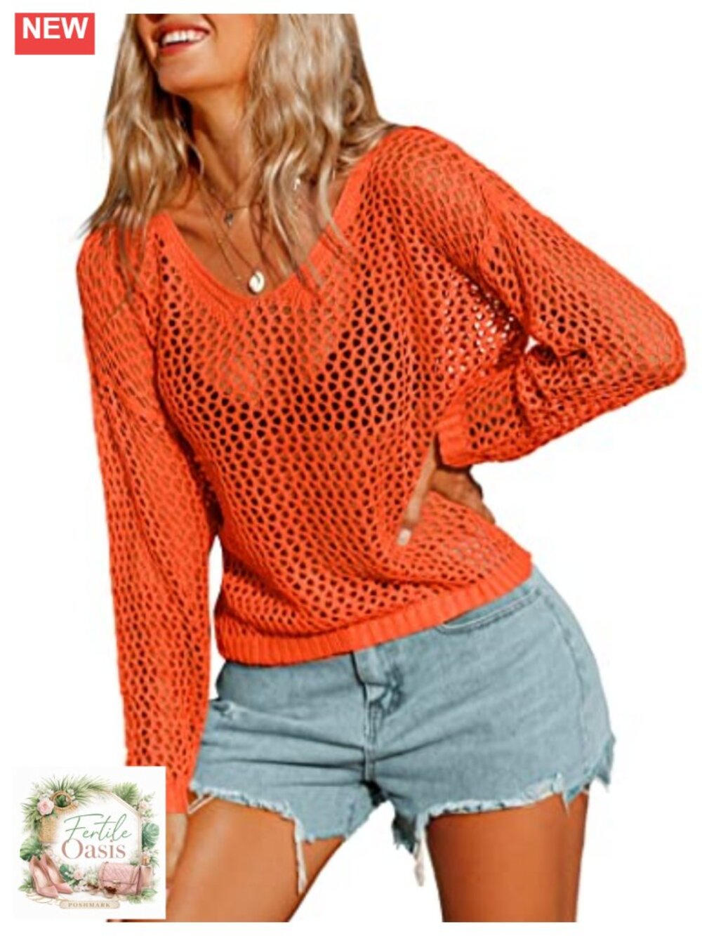 Women's Crochet Long Sleeve Hollow Out Swim Cover Up Beach Bikini Summer Tunic